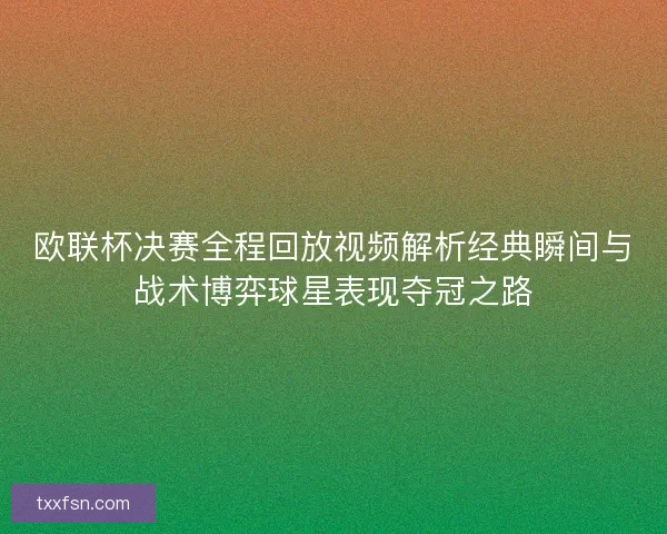 欧联杯决赛全程回放视频解析经典瞬间与战术博弈球星表现夺冠之路