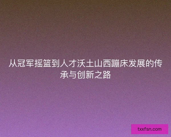 从冠军摇篮到人才沃土山西蹦床发展的传承与创新之路 从冠军摇篮到人才沃土山西蹦床发展的传承与创新之路